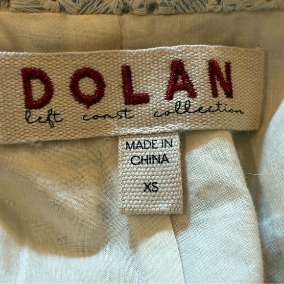 DOLAN Left Coast Collection Crochet Lace Moto Jacket XS Ivory & Blue Boho Chic - Picture 11 of 15